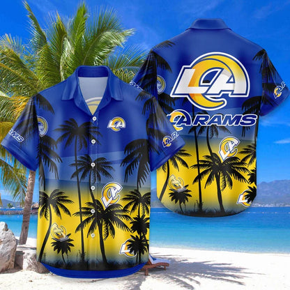 LIMITED EDITION - NEW CUSTOMIZED NFL22 LAR LOS ANGELES RAMS UNISEX HAWAIIAN SHIRT & SHORTS SET