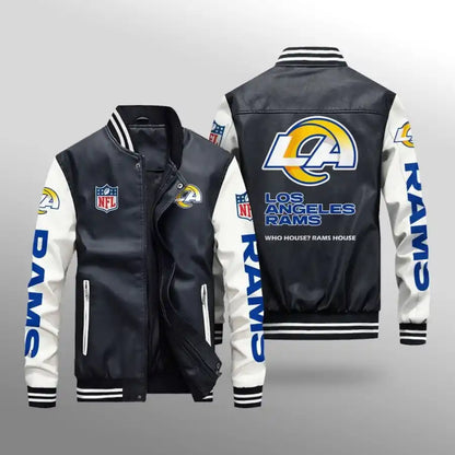 LIMITED EDITION - NEW CUSTOMIZED NFL22 LAR LOS ANGELES RAMS LEATHER BOMBER JACKET