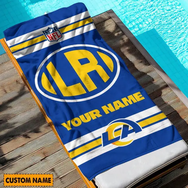 LIMITED EDITION - NEW CUSTOMIZED NFL22 LAR LOS ANGELES RAMS BEACH & BATH TOWEL (KIDS & ADULTS)