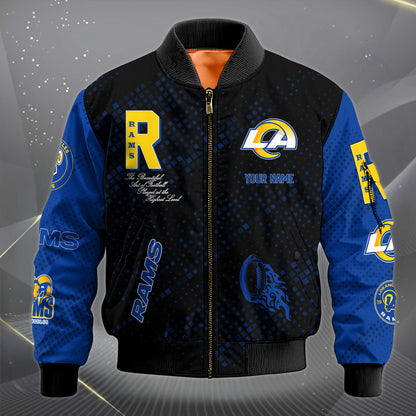 LIMITED EDITION - NEW CUSTOMIZED NFL22 LAR LOS ANGELES RAMS SATIN VARSITY JACKET & LONG PANTS