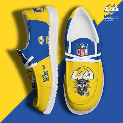 LIMITED EDITION - NEW CUSTOMIZED NFL22 LAR LOS ANGELES RAMS LOAFER SHOES