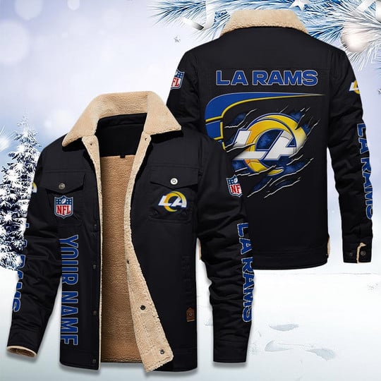 LIMITED EDITION - NEW CUSTOMIZED NFL22 LAR LOS ANGELES RAMS FLEECE JACKET