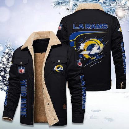 LIMITED EDITION - NEW CUSTOMIZED NFL22 LAR LOS ANGELES RAMS FLEECE JACKET