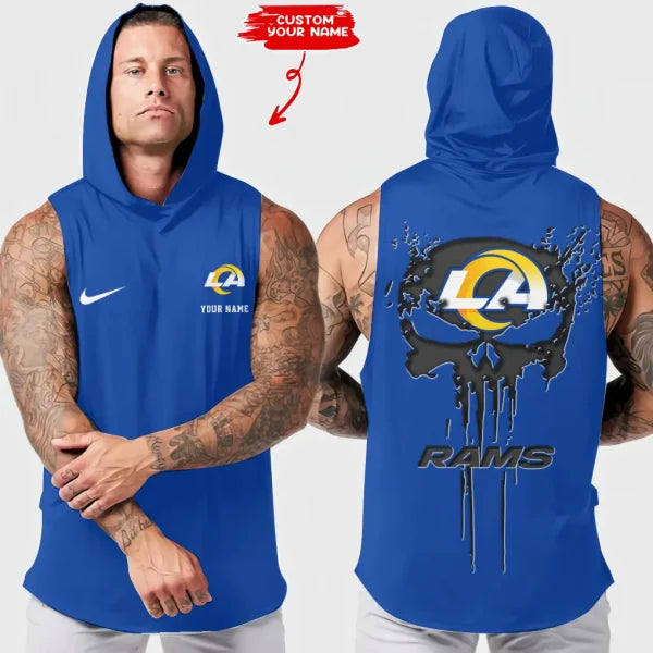 LIMITED EDITION - NEW CUSTOMIZED NFL22 LAR LOS ANGELES RAMS HOODED TANK TOP