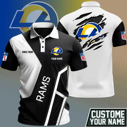 LIMITED EDITION - NEW CUSTOMIZED NFL22 LAR LOS ANGELES RAMS POLO SHIRT