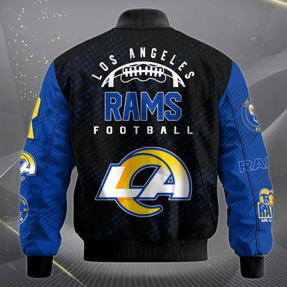 LIMITED EDITION - NEW CUSTOMIZED NFL22 LAR LOS ANGELES RAMS SATIN VARSITY JACKET & LONG PANTS