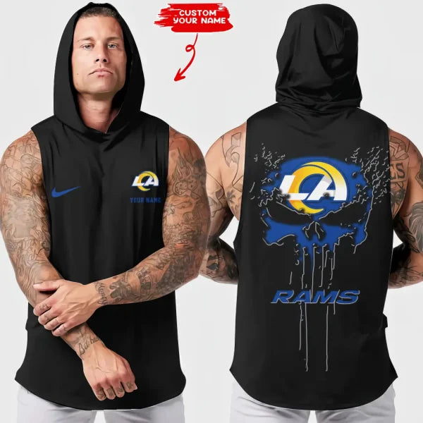 LIMITED EDITION - NEW CUSTOMIZED NFL22 LAR LOS ANGELES RAMS HOODED TANK TOP
