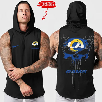 LIMITED EDITION - NEW CUSTOMIZED NFL22 LAR LOS ANGELES RAMS HOODED TANK TOP