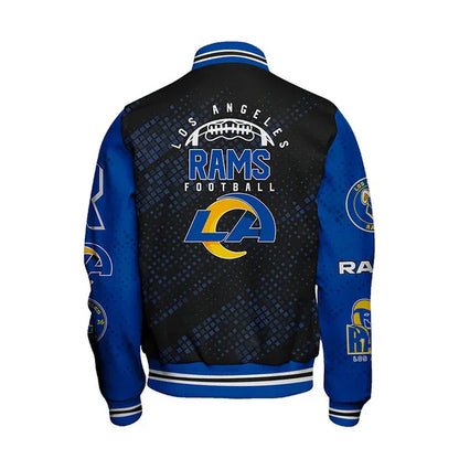 LIMITED EDITION - NEW CUSTOMIZED NFL22 LAR LOS ANGELES RAMS SATIN VARSITY JACKET & BASEBALL JACKET