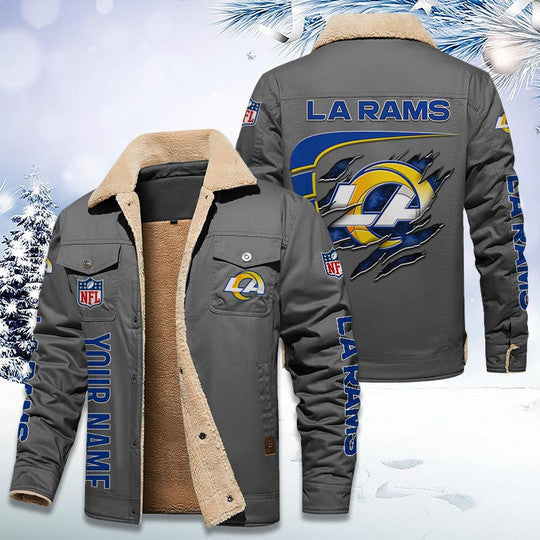 LIMITED EDITION - NEW CUSTOMIZED NFL22 LAR LOS ANGELES RAMS FLEECE JACKET