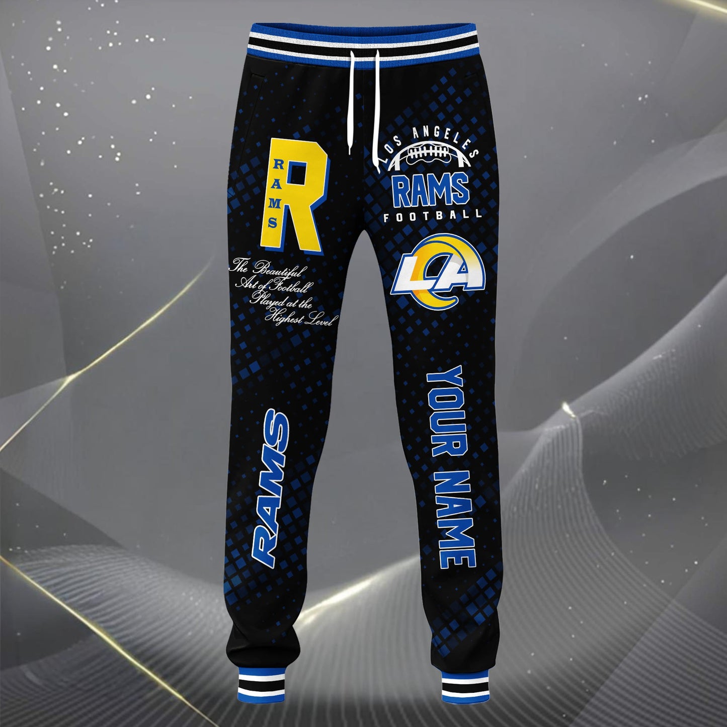 LIMITED EDITION - NEW CUSTOMIZED NFL22 LAR LOS ANGELES RAMS SATIN VARSITY JACKET & LONG PANTS