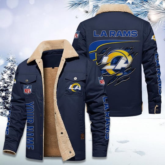 LIMITED EDITION - NEW CUSTOMIZED NFL22 LAR LOS ANGELES RAMS FLEECE JACKET