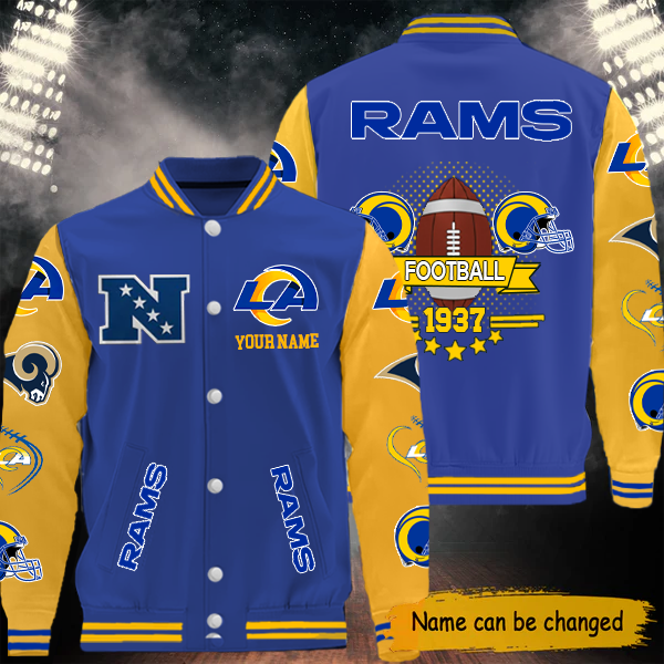 LIMITED EDITION - NEW CUSTOMIZED NFL22 LAR LOS ANGELES RAMS BASEBALL JACKET