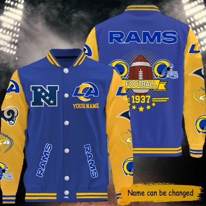 LIMITED EDITION - NEW CUSTOMIZED NFL22 LAR LOS ANGELES RAMS BASEBALL JACKET