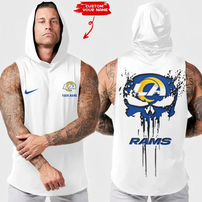 LIMITED EDITION - NEW CUSTOMIZED NFL22 LAR LOS ANGELES RAMS HOODED TANK TOP