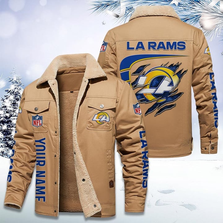 LIMITED EDITION - NEW CUSTOMIZED NFL22 LAR LOS ANGELES RAMS FLEECE JACKET