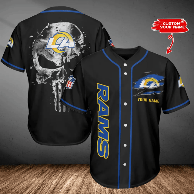 LIMITED EDITION - NEW CUSTOMIZED NFL22 LAR LOS ANGELES RAMS BASEBALL JERSEY
