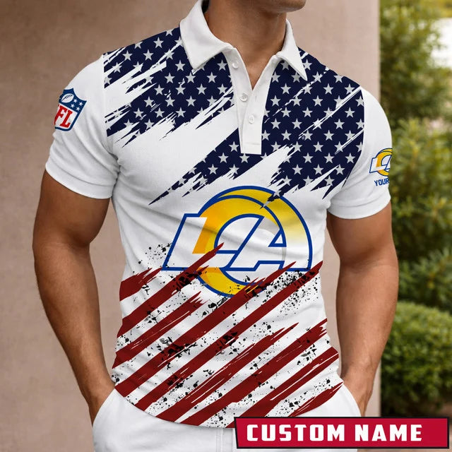 LIMITED EDITION - NEW CUSTOMIZED NFL22 LAR LOS ANGELES RAMS POLO SHIRT