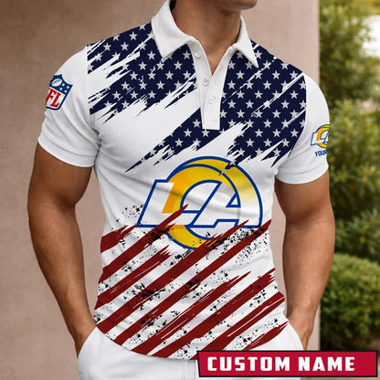 LIMITED EDITION - NEW CUSTOMIZED NFL22 LAR LOS ANGELES RAMS POLO SHIRT