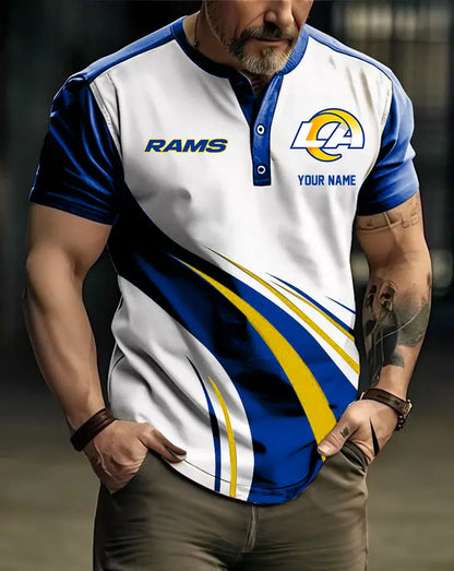 LIMITED EDITION - NEW CUSTOMIZED NFL22 LAR LOS ANGELES RAMS POLO SHIRT
