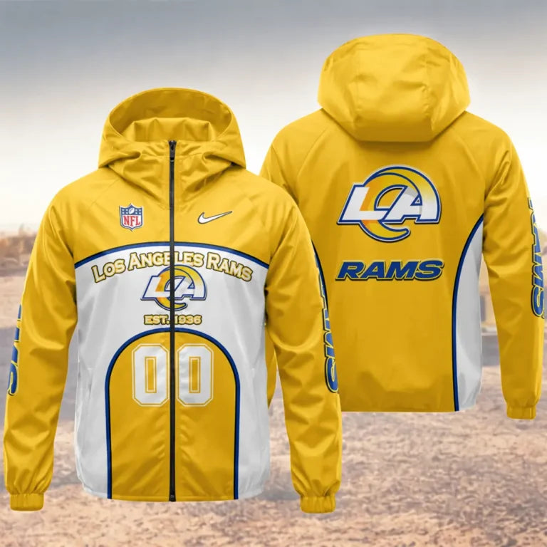 LIMITED EDITION - NEW CUSTOMIZED NFL22 LAR LOS ANGELES RAMS WINDBREAKER JACKET