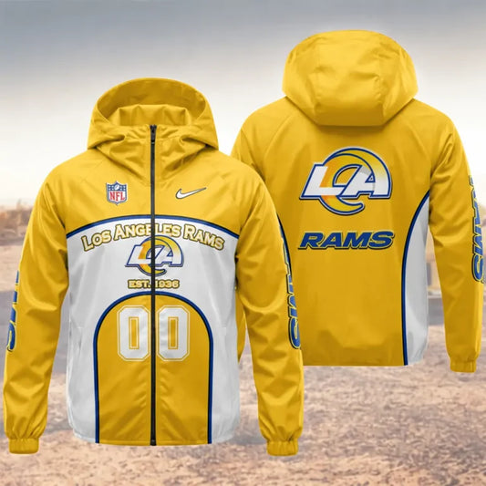 LIMITED EDITION - NEW CUSTOMIZED NFL22 LAR LOS ANGELES RAMS WINDBREAKER JACKET