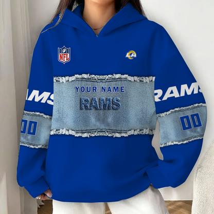 LIMITED EDITION - NEW CUSTOMIZED NFL22 LAR LOS ANGELES RAMS UNISEX HOODIE