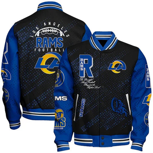 LIMITED EDITION - NEW CUSTOMIZED NFL22 LAR LOS ANGELES RAMS SATIN VARSITY JACKET & BASEBALL JACKET