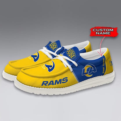LIMITED EDITION - NEW CUSTOMIZED NFL22 LAR LOS ANGELES RAMS LOAFER SHOES