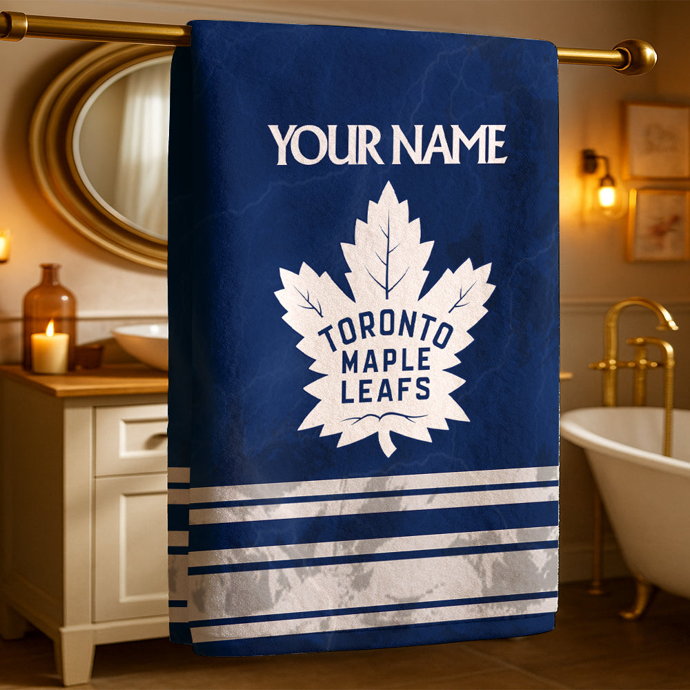 LIMITED EDITION - NEW CUSTOMIZED NHL23 TML TORONTO MAPLE LEAFS BEACH & BATH TOWEL