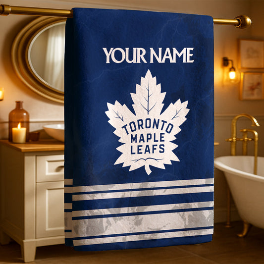 LIMITED EDITION - NEW CUSTOMIZED NHL23 TML TORONTO MAPLE LEAFS BEACH & BATH TOWEL