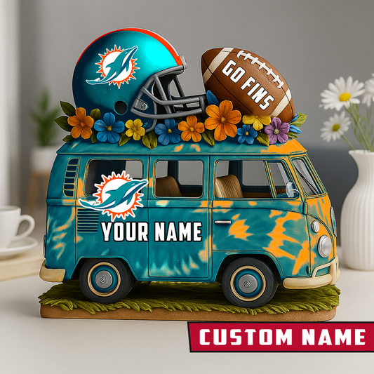 LIMITED EDITION - NEW CUSTOMIZED NFL19 MDP MIAMI DOLPHINS BUS ACRYLIC BLOCK