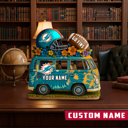 LIMITED EDITION - NEW CUSTOMIZED NFL19 MDP MIAMI DOLPHINS BUS ACRYLIC BLOCK