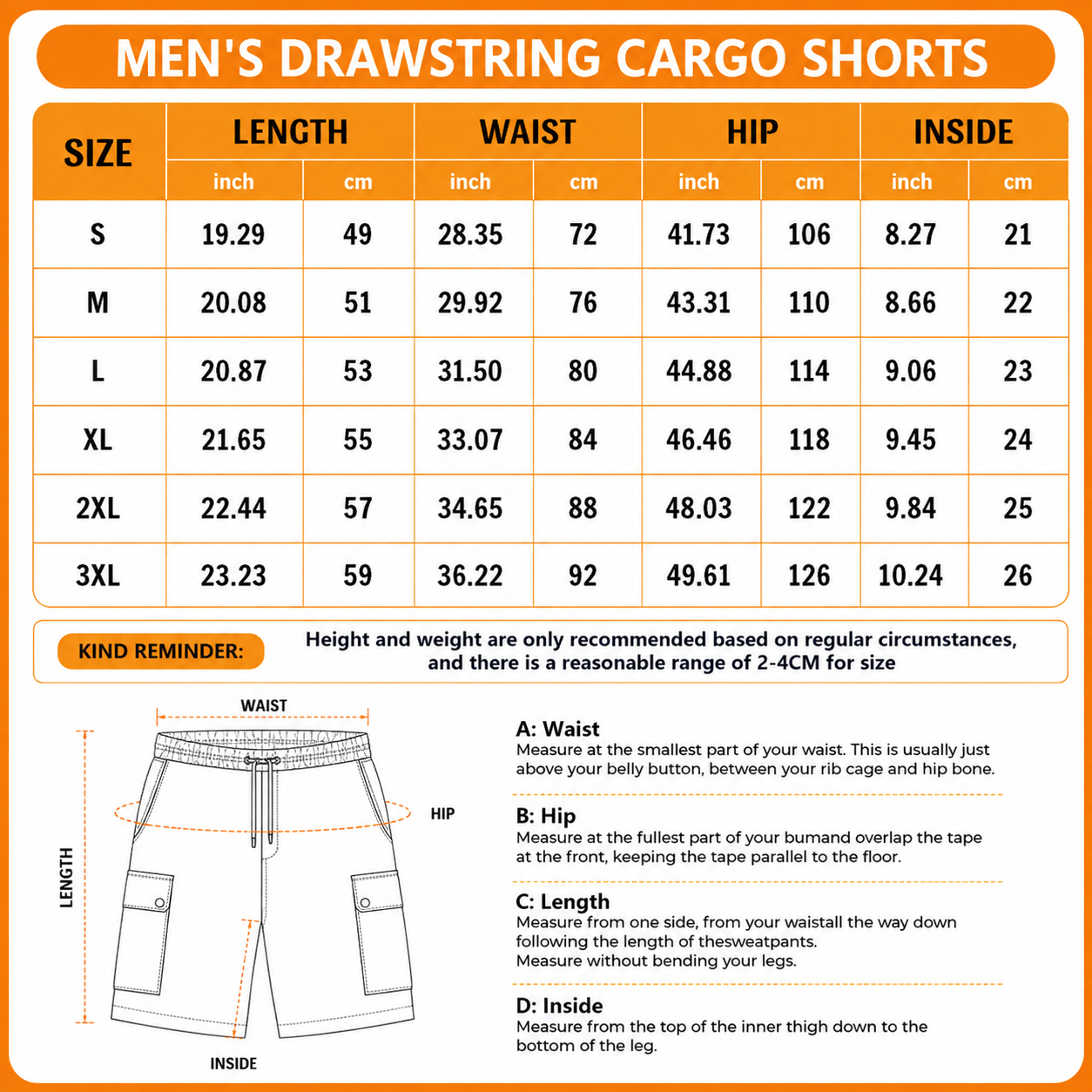 [SPECIAL OFFER] NEW CUSTOMIZED NFL01 KCC KANSAS CITY CHIEFS MEN'S DRAWSTRING CARGO SHORTS