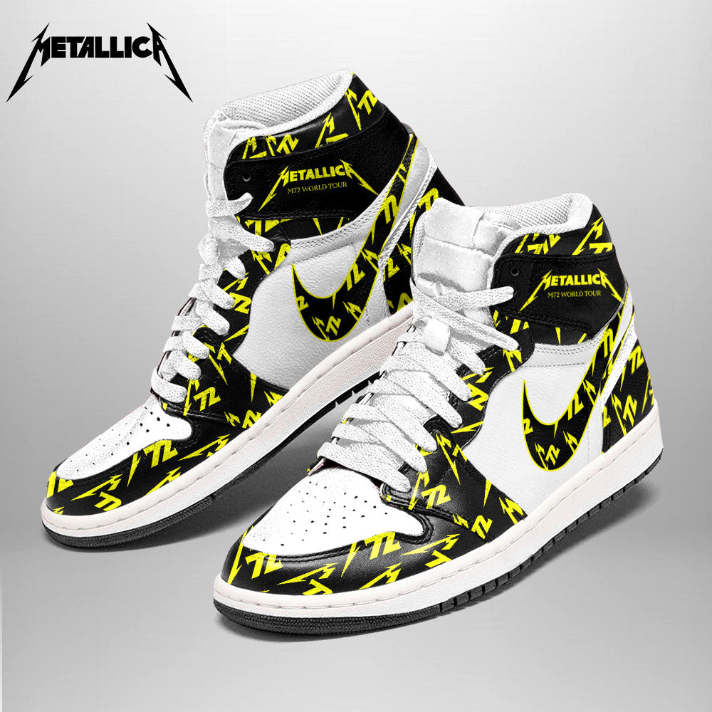 NEW PREMIUM METALLICA UNISEX AIR JORDAN MID SHOES SNEAKER