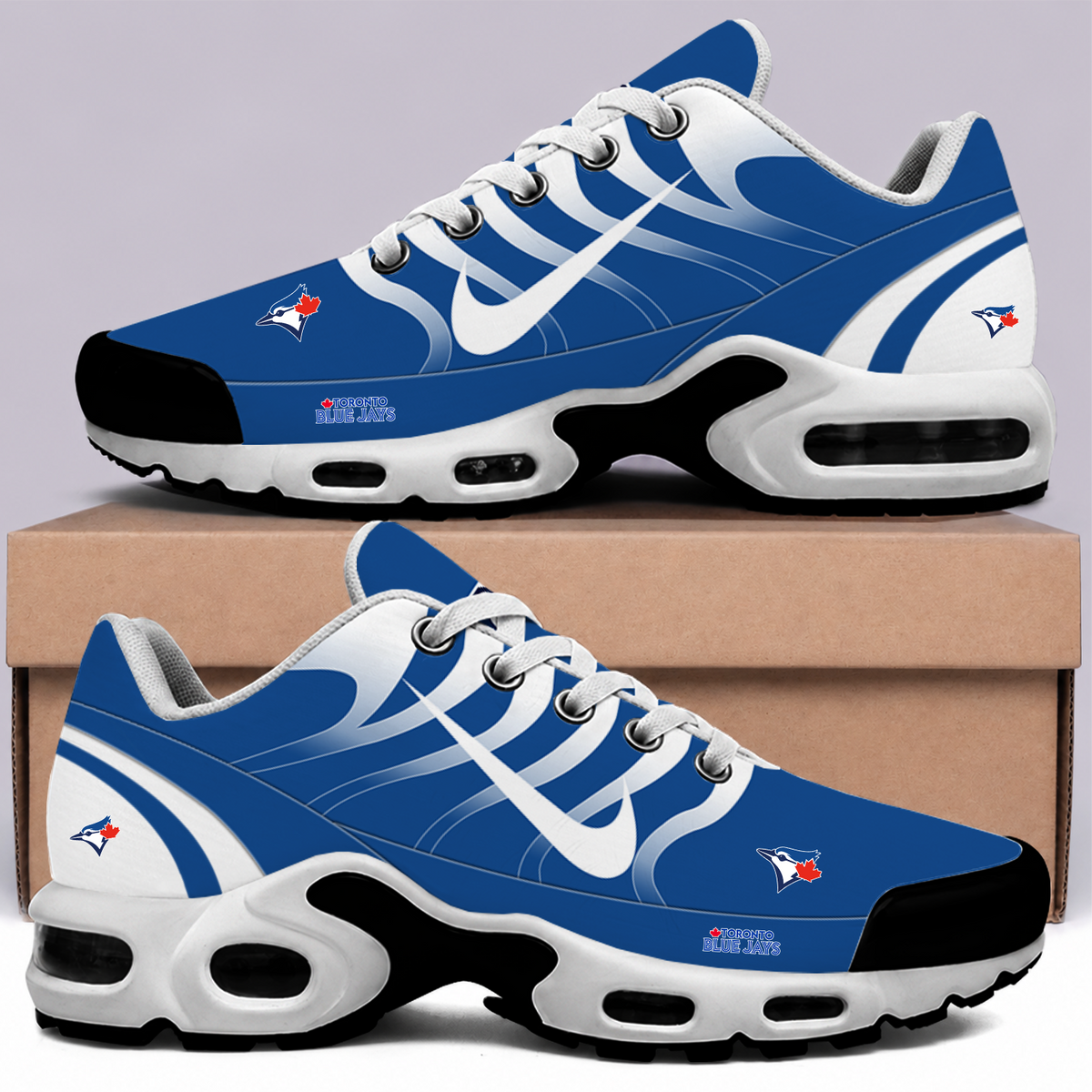 [FLASH SALE] NEW CUSTOMIZED MLB12 TBJ TORONTO BLUE JAYS AIR MAX PLUS SNEAKERS