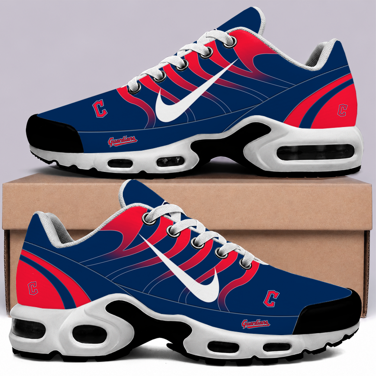 [FLASH SALE] NEW CUSTOMIZED MLB13 CGS CLEVELAND GUARDIANS AIR MAX PLUS SNEAKERS