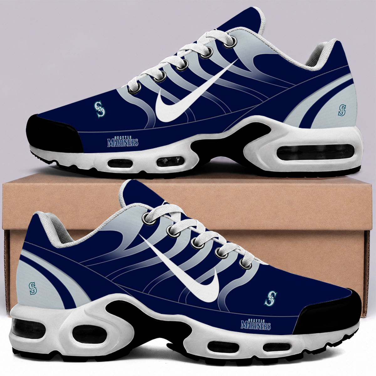 [FLASH SALE] NEW CUSTOMIZED MLB14 SMS SEATTLE MARINERS AIR MAX PLUS SNEAKERS