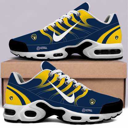 [FLASH SALE] NEW CUSTOMIZED MLB15 MBS MILWAUKEE BREWERS AIR MAX PLUS SNEAKERS
