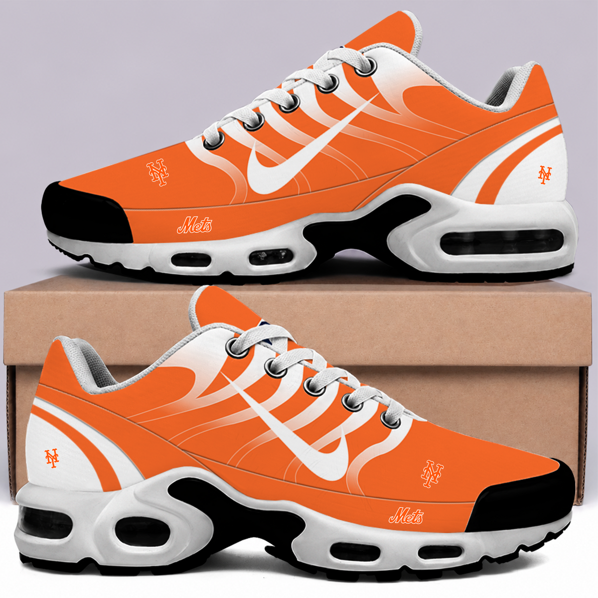 [FLASH SALE] NEW CUSTOMIZED MLB17 NYM NEW YORK METS AIR MAX PLUS SNEAKERS