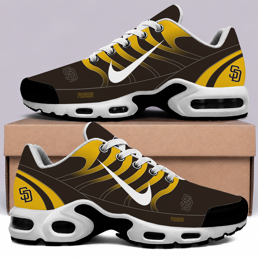 [FLASH SALE] NEW CUSTOMIZED  MLB18 SDP SAN DIEGO PADRES AIR MAX PLUS SNEAKERS