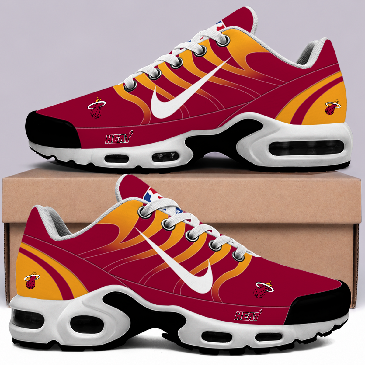 [HOT DEAL] NEW CUSTOMIZED NBA20 MHE MIAMI HEAT AIR MAX PLUS SNEAKERS
