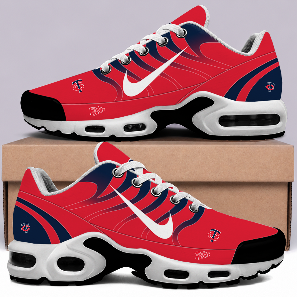 [FLASH SALE] NEW CUSTOMIZED MLB22 MTS MINNESOTA TWINS AIR MAX PLUS SNEAKERS
