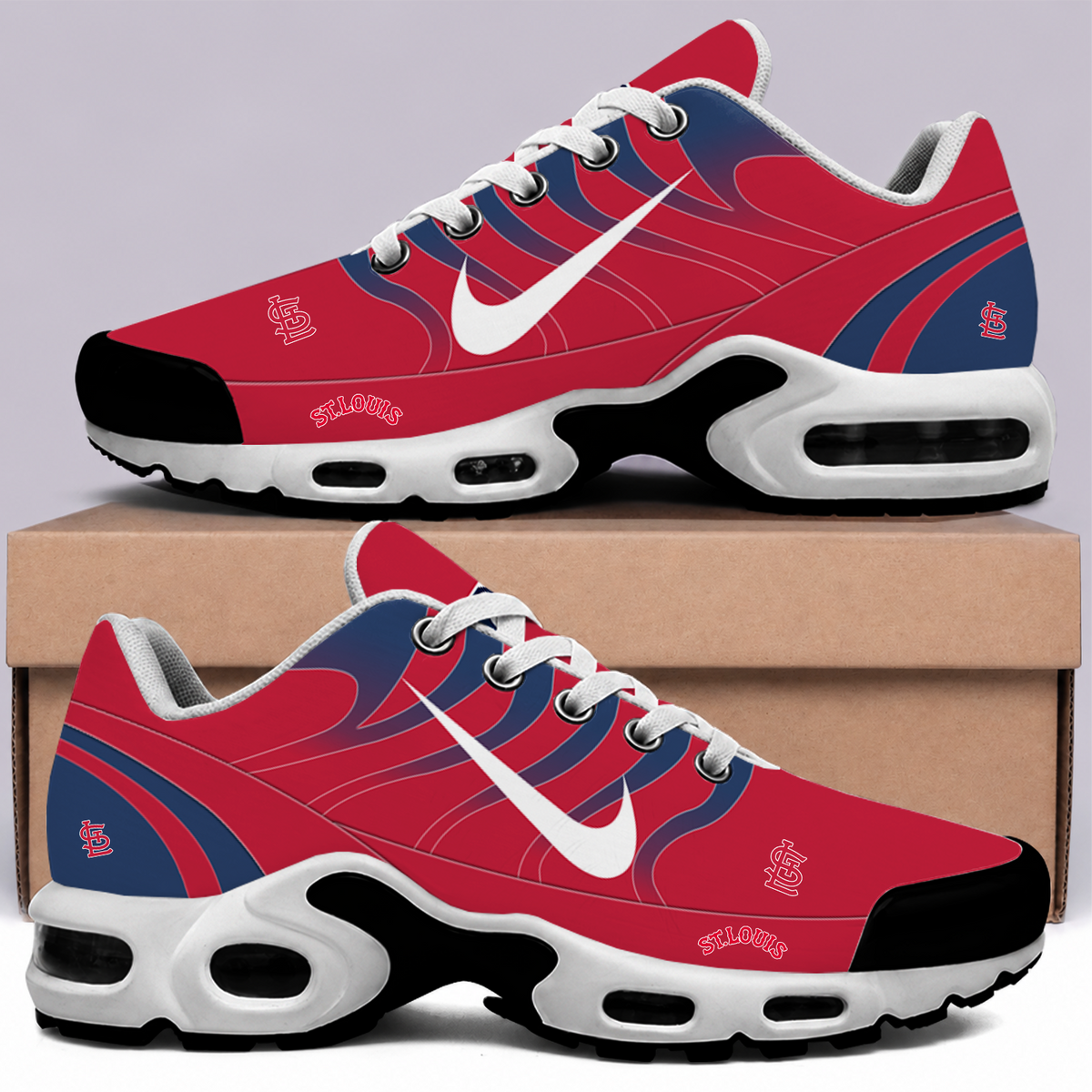 [FLASH SALE] NEW CUSTOMIZED MLB24 SLC ST. LOUIS CARDINALS AIR MAX PLUS SNEAKERS