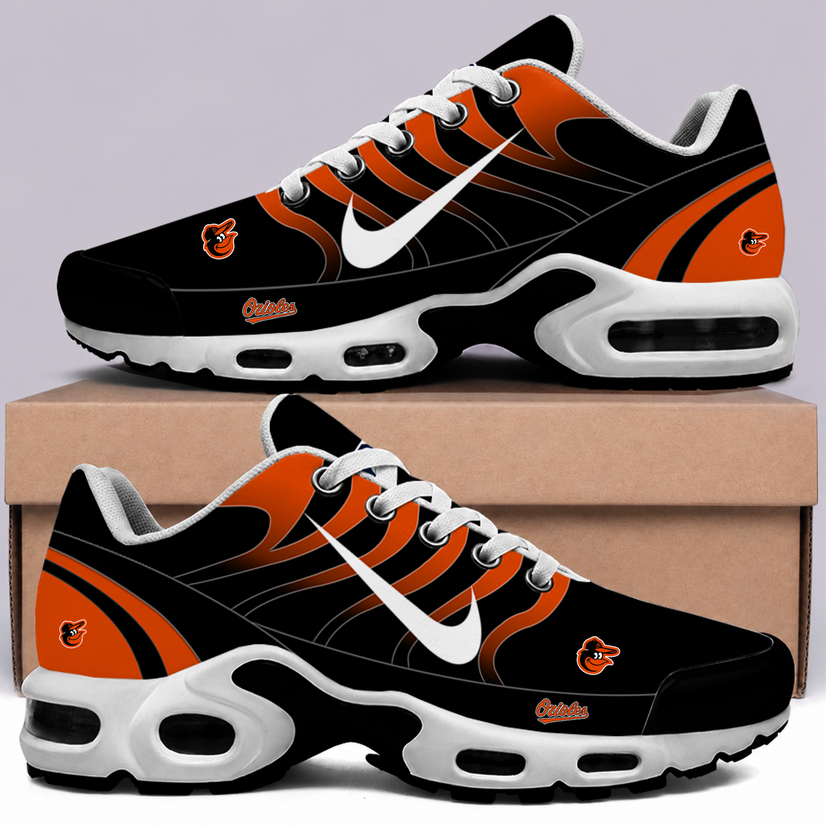 [FLASH SALE] NEW CUSTOMIZED MLB25 BOS BALTIMORE ORIOLES AIR MAX PLUS SNEAKERS