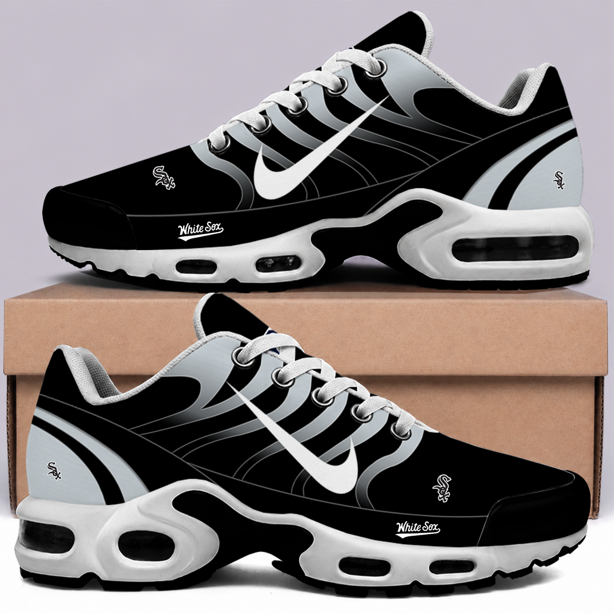 [FLASH SALE] NEW CUSTOMIZED MLB26 CWS CHICAGO WHITE SOX AIR MAX PLUS SNEAKERS