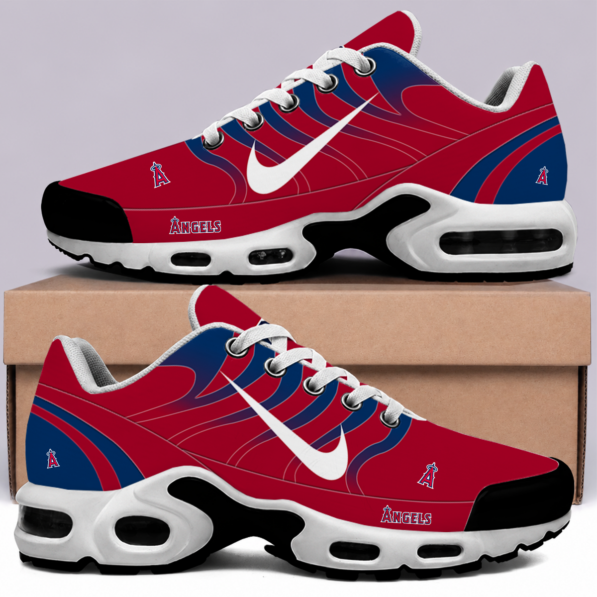 [FLASH SALE] NEW CUSTOMIZED MLB27 LAA LOS ANGELES ANGELS AIR MAX PLUS SNEAKERS