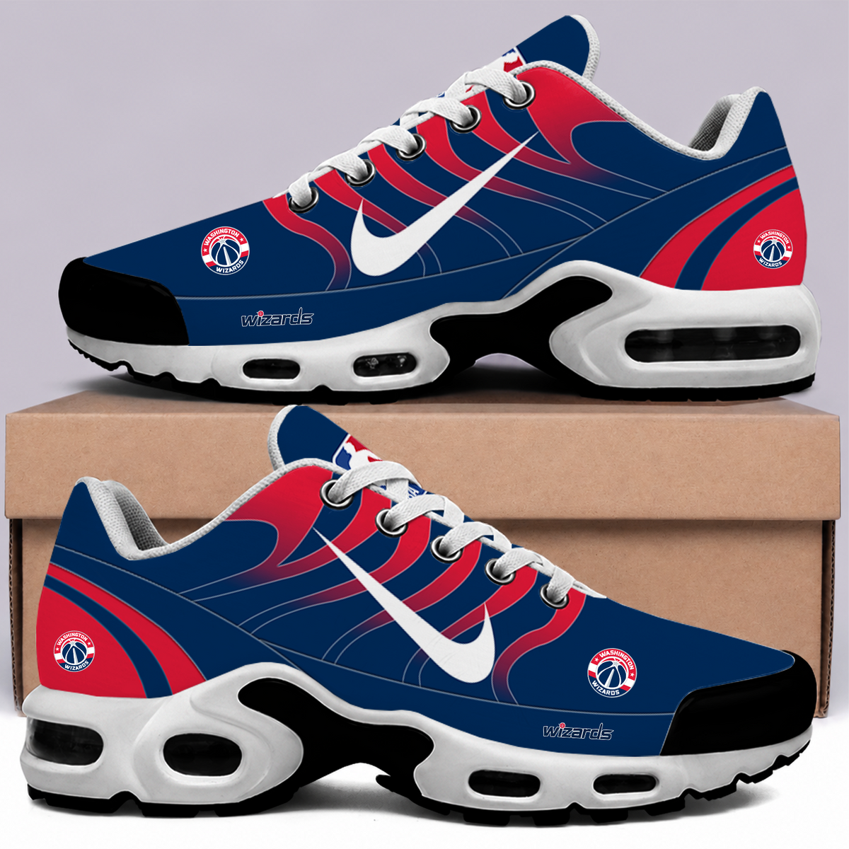[HOT DEAL] NEW CUSTOMIZED NBA28 WWI WASHINGTON WIZARDS AIR MAX PLUS SNEAKERS