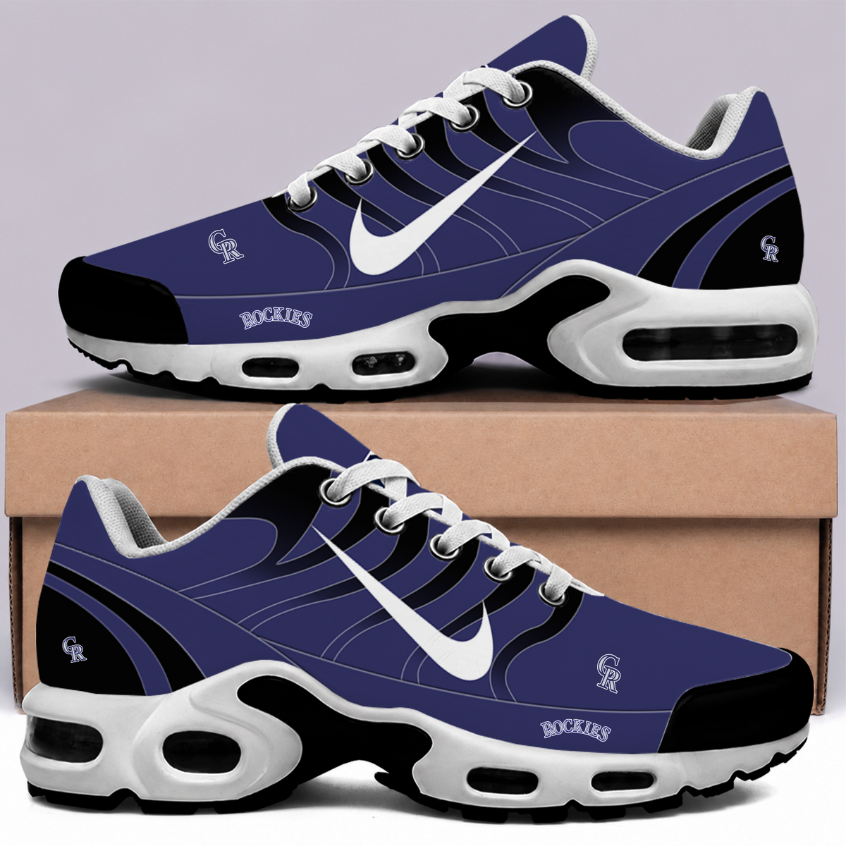 [FLASH SALE] NEW CUSTOMIZED MLB30 COR COLORADO ROCKIES AIR MAX PLUS SNEAKERS