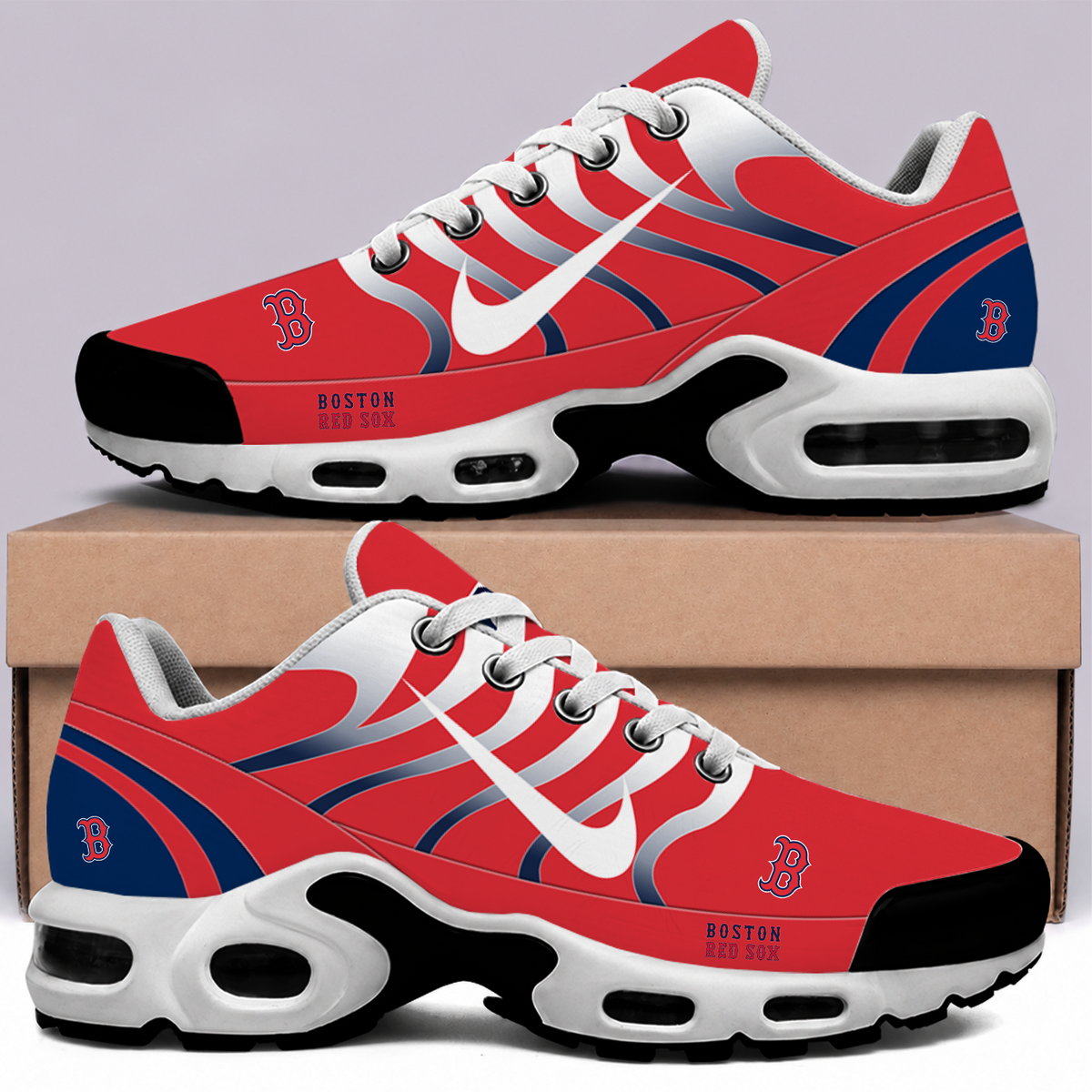 [FLASH SALE] NEW CUSTOMIZED MLB03 BRS BOSTON RED SOX AIR MAX PLUS SNEAKERS